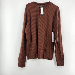 Threads 4 Thought Men's Medium Stripe Triblend Long Sleeve Henley NWT